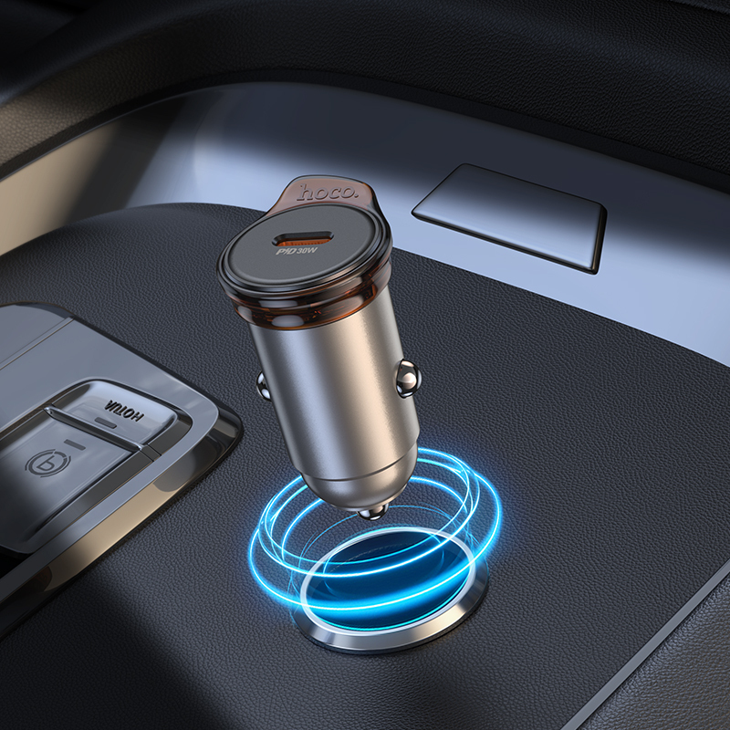 Φορτιστής Αυτοκινήτου HOCO NZ16 Fast Charging 30W USB-C Car Charger Grey