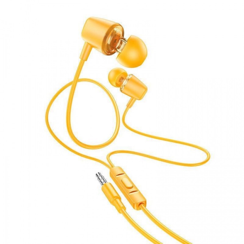 Ακουστικά Handsfree Earphones Hoco M107 In-ear Jack 3.5mm Yellow