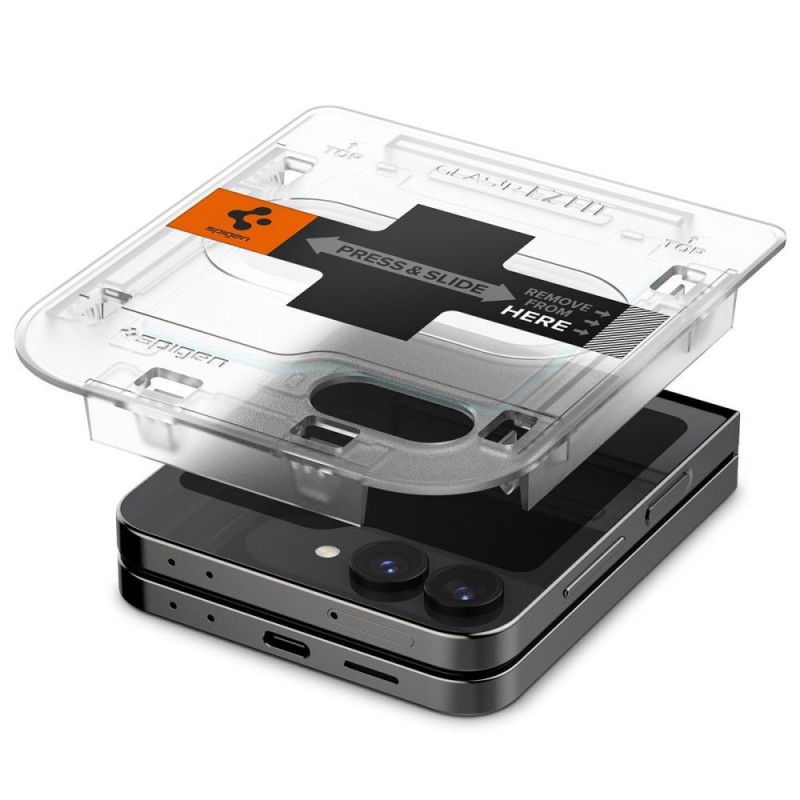 Γυαλί Προστασίας Spigen Glass EZ FIT Pro Samsung Galaxy Z Flip6 SM-F741 Full Screen Cover Clear (AGL07972)