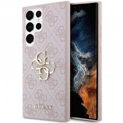 Θήκη Guess PU 4G Metal Logo Case Samsung Galaxy S24 Ultra 5G S928 Pink
