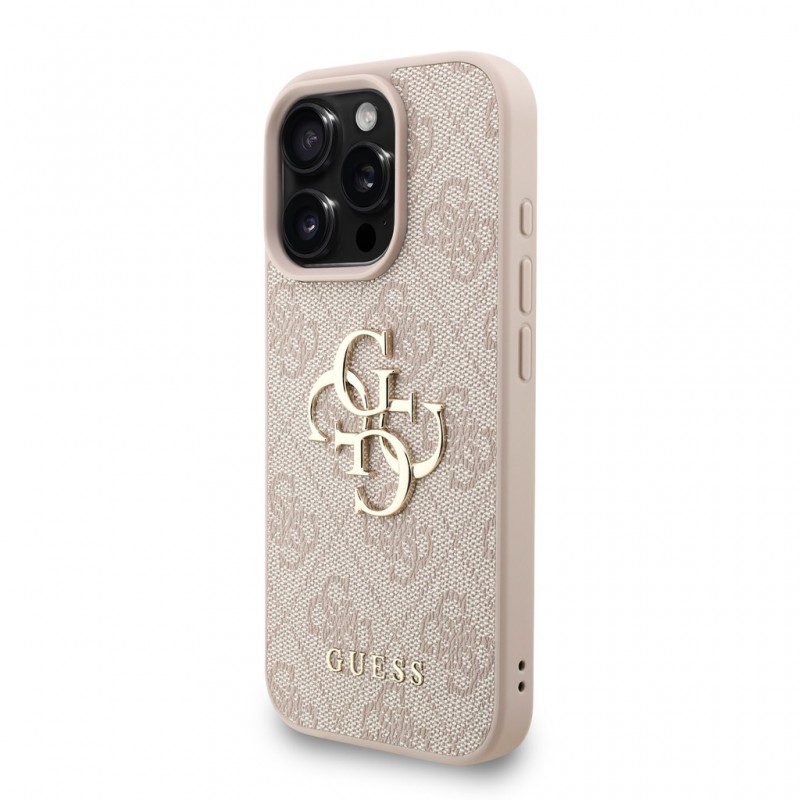Θήκη Guess PU 4G Metal Logo Strap Case Apple iPhone 16 Pro (6.3") Pink