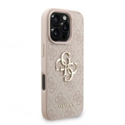 Θήκη Guess PU 4G Metal Logo Strap Case Apple iPhone 16 Pro (6.3") Pink
