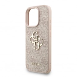 Θήκη Guess PU 4G Metal Logo Strap Case Apple iPhone 16 Pro (6.3") Pink
