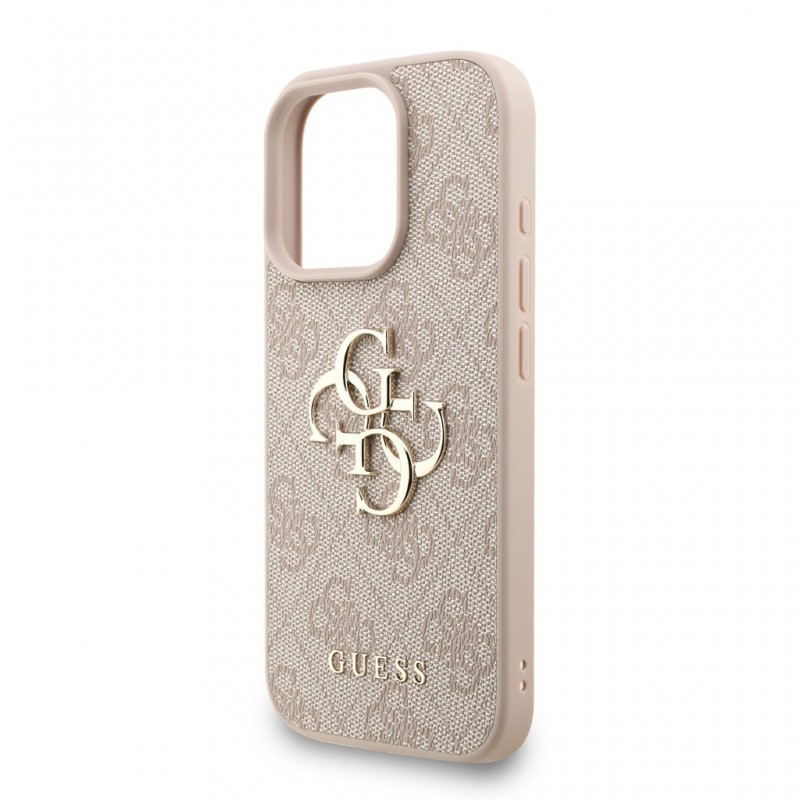 Θήκη Guess PU 4G Metal Logo Strap Case Apple iPhone 16 Pro (6.3") Pink