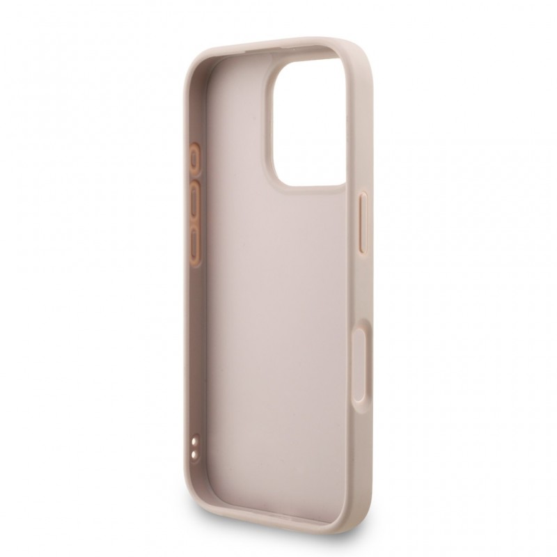 Θήκη Guess PU 4G Metal Logo Strap Case Apple iPhone 16 Pro (6.3") Pink