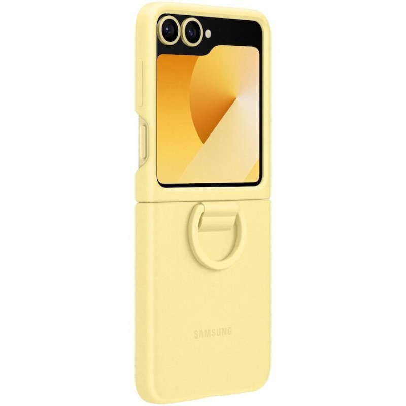 Θήκη Samsung Silicone Cover with Ring Case EF-PF741TYE Samsung Galaxy Z Flip6 SM-F741 / Flip7 FE 5G SM-761B Yellow (Original)