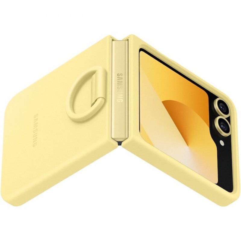Θήκη Samsung Silicone Cover with Ring Case EF-PF741TYE Samsung Galaxy Z Flip6 SM-F741 / Flip7 FE 5G SM-761B Yellow (Original)