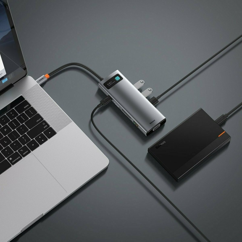 Αντάπτορας Baseus Hub 9in1 Baseus Metal Gleam Series Grey Αντάπτορας Baseus Hub 9in1 Baseus Metal Gleam Series Grey