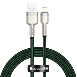 Καλώδιο Baseus Cafule Series Display Braided USB-A to Lightning 2.4A 1m (CALJK-A06) Green
