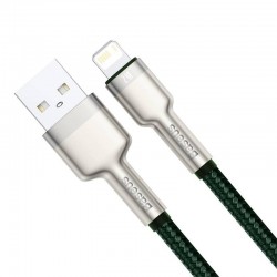 Καλώδιο Baseus Cafule Series Display Braided USB-A to Lightning 2.4A 1m (CALJK-A06) Green