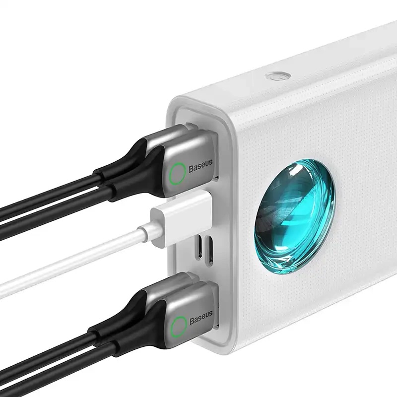 Εξωτερική Μπαταρία Baseus Amblight PowerBank 30000mAh 65W  4USB-A & USB-C Quick Charge (PPLG000102) White