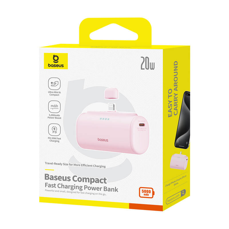 Εξωτερική Μπαταρία Baseus 5000mAh Powerbank OS Compact IP 20W Pink 