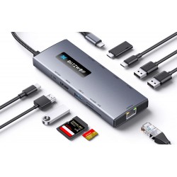 Αντάπτορας Blitzwolf Hub 10in1 USB-C with HDMI 4K PD Ethernet Grey