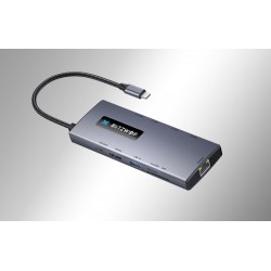 Αντάπτορας Blitzwolf Hub 10in1 USB-C with HDMI 4K PD Ethernet Grey
