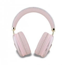 Ακουστικά Bluetooth Guess PU Leather 4G Triangle Logo Wireless Headphone Pink