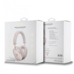Ακουστικά Bluetooth Guess PU Leather 4G Triangle Logo Wireless Headphone Pink