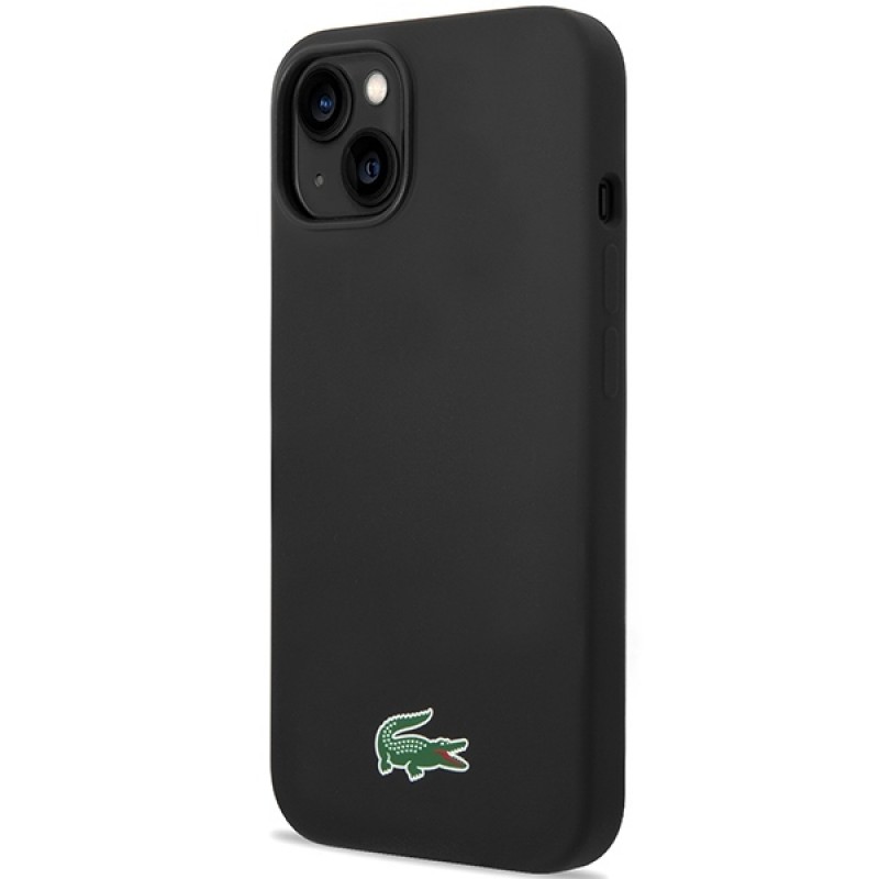 Θήκη Lacoste Liquid Silicone Microfiber Croc Logo MagSafe Case For Apple iPhone 14 (6.1") Black