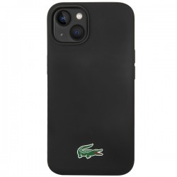 Θήκη Lacoste Liquid Silicone Microfiber Croc Logo MagSafe Case For Apple iPhone 14 (6.1") Black
