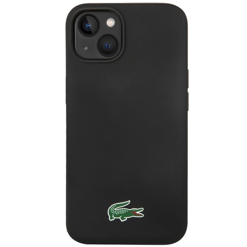 Θήκη Lacoste Liquid Silicone Microfiber Croc Logo MagSafe Case For Apple iPhone 14 (6.1") Black
