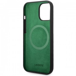 Θήκη Lacoste Liquid Silicone Microfiber Croc Logo MagSafe Case For Apple iPhone 14 (6.1") Black