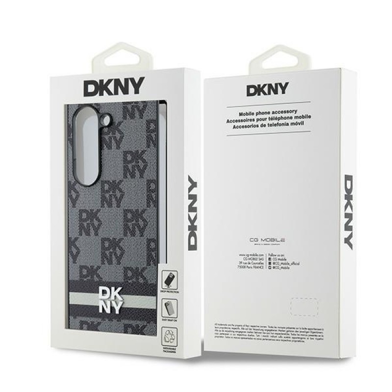 Θήκη DKNY PU Leather Checkered Pattern and Stripe Case Samsung Galaxy Z Fold6 5G SM-F956 Black
