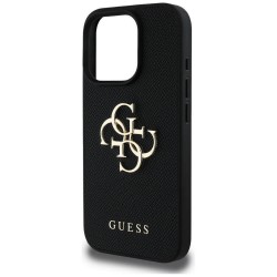 Θήκη Guess PU Grained 4G Metal Logo Case Apple iPhone 16 Pro (6.3") Black