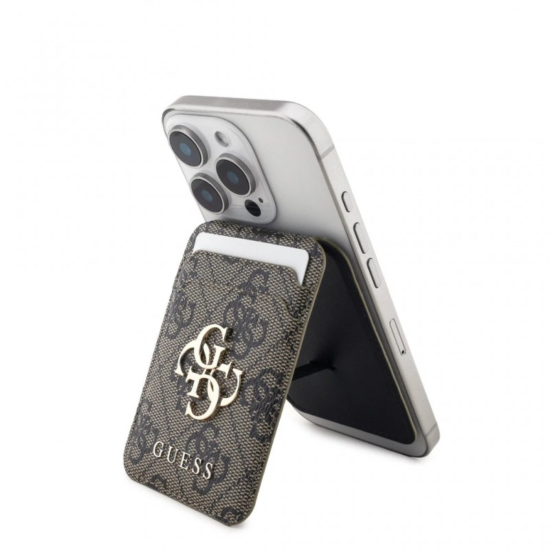 Βάση Γραφείου Guess 4G Metal Logo MagSafe Cardslot Stand Brown