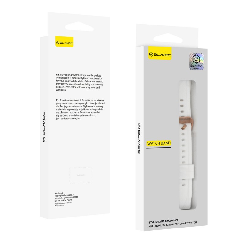 Ανταλλακτικό λουράκι Blavec W-17 Amber Silicone White Watch Band για Huawei Watch GT4 (41mm)  / Huawei Watch GT  5 (41MM)  / GT 5 Pro / Honor S1 (18mm)