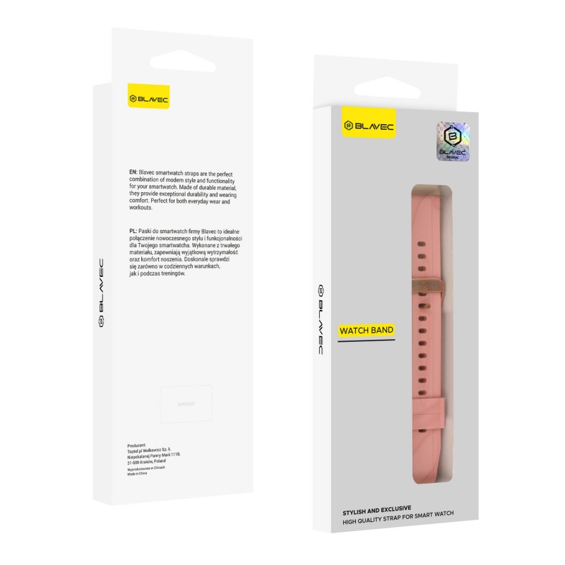 Ανταλλακτικό λουράκι Blavec W-17 Amber Silicone Pink Watch Band για Huawei Watch GT4 (41mm)  / Huawei Watch GT  5 (41MM)  / GT 5 Pro / Honor S1 (18mm)