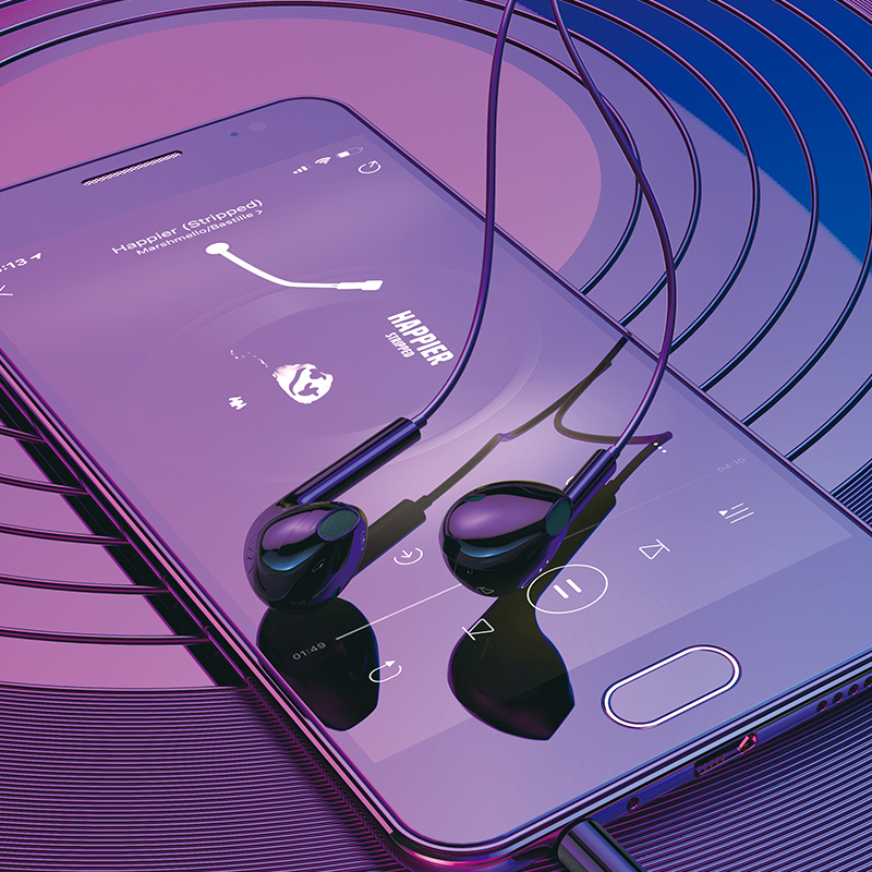 Ακουστικά Handsfree Borofone BM100 Fuente & Μικρόφωνο Black