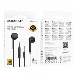 Ακουστικά Handsfree Borofone BM100 Fuente & Μικρόφωνο Black