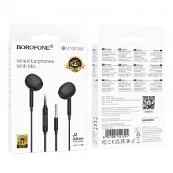 Ακουστικά Handsfree Borofone BM100 Max Fuente & Μικρόφωνο Black