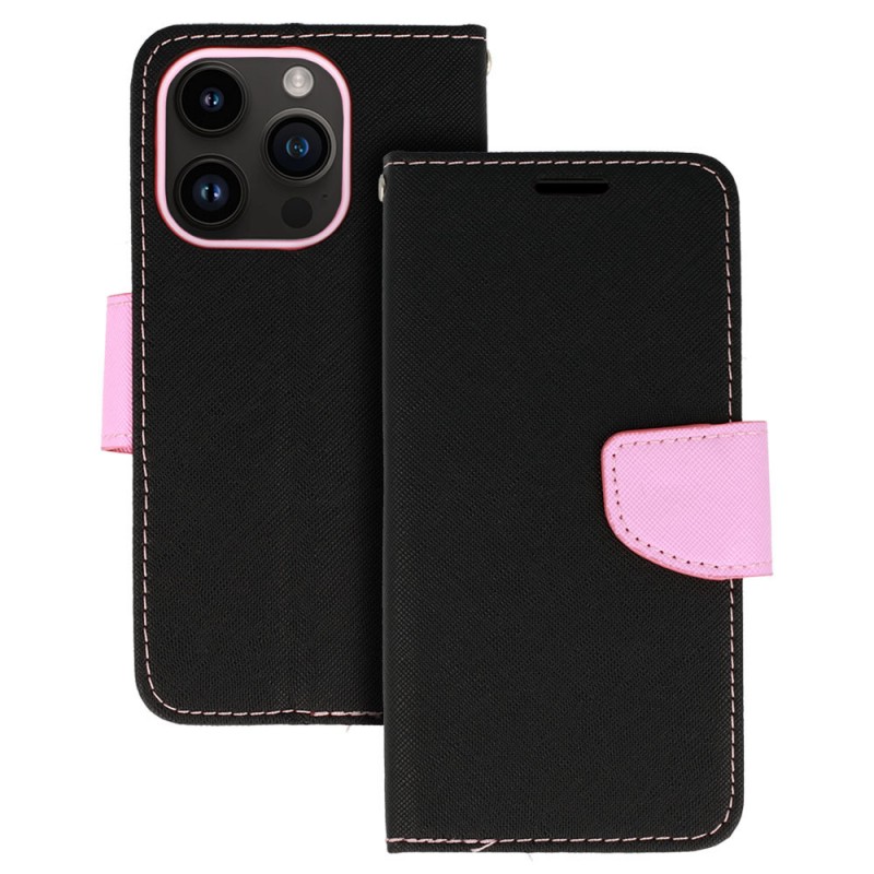 Θήκη Fancy Case Apple iPhone 12 / 12 Pro  (6.1") Black / Pink