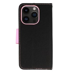 Θήκη Fancy Case Apple iPhone 12 / 12 Pro  (6.1") Black / Pink