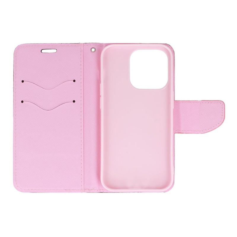 Θήκη Fancy Case Apple iPhone 12 / 12 Pro  (6.1") Black / Pink