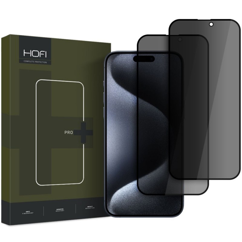 Γυαλί Προστασίας Hofi Anti-Spy Full Face Apple iPhone 16 Pro Max (6.9") Tempered Glass 9H AntiCrash / AntiShock Privacy