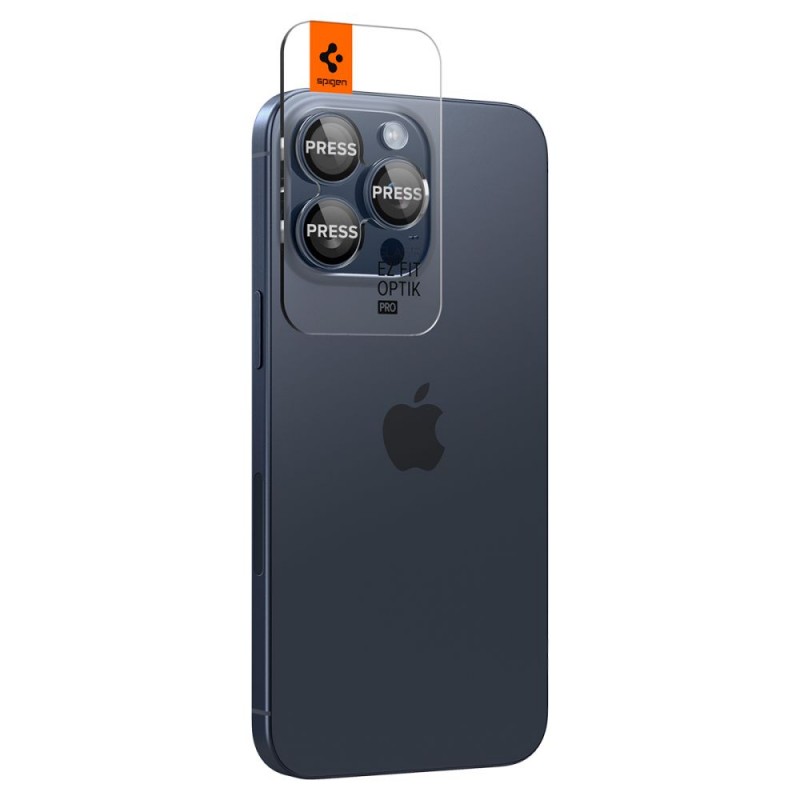 Γυαλί Προστασίας Spigen Optik.Tr Ez Fit Camera Lens Apple iPhone 14 Pro (6.1")/14 Pro Max (6.7")/ 15 Pro (6.1")/15 Pro Max (6.7") (AGL07164) Blue Titanium (2τμχ)