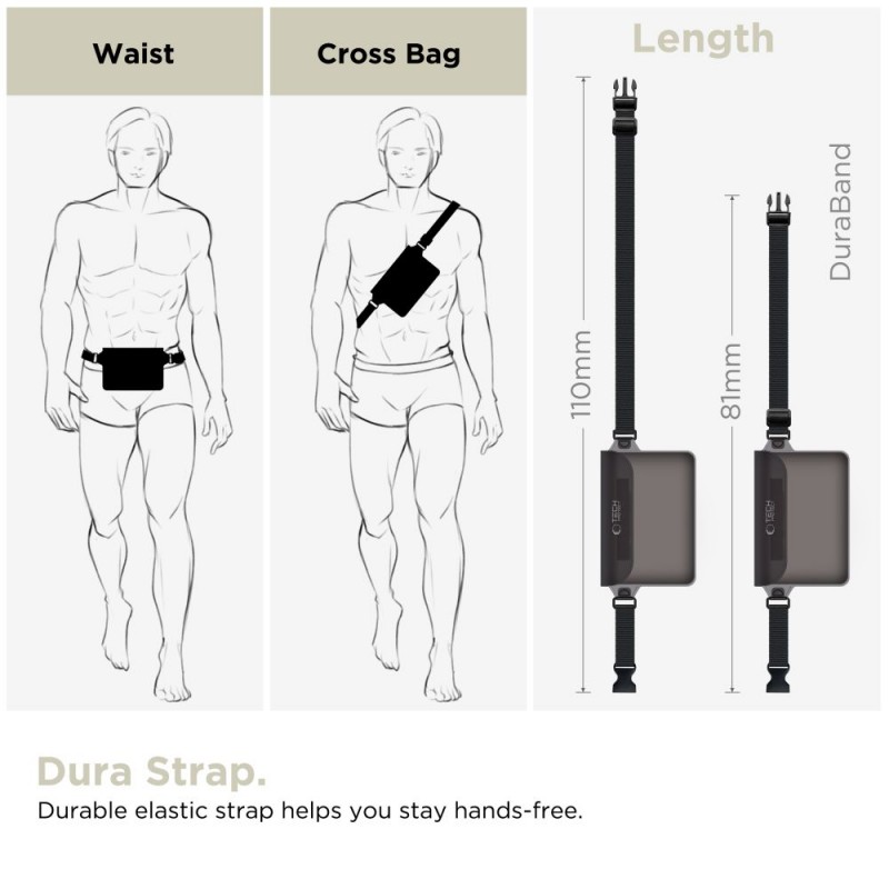 Θήκη Tech-Protect UWP10 Universal Waterproof Pouch 10" Black / Clear