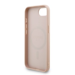 Θήκη Guess PU Leather 4G Colored Ring Strap MagSafe Case for iPhone 16e (6.1") Pink