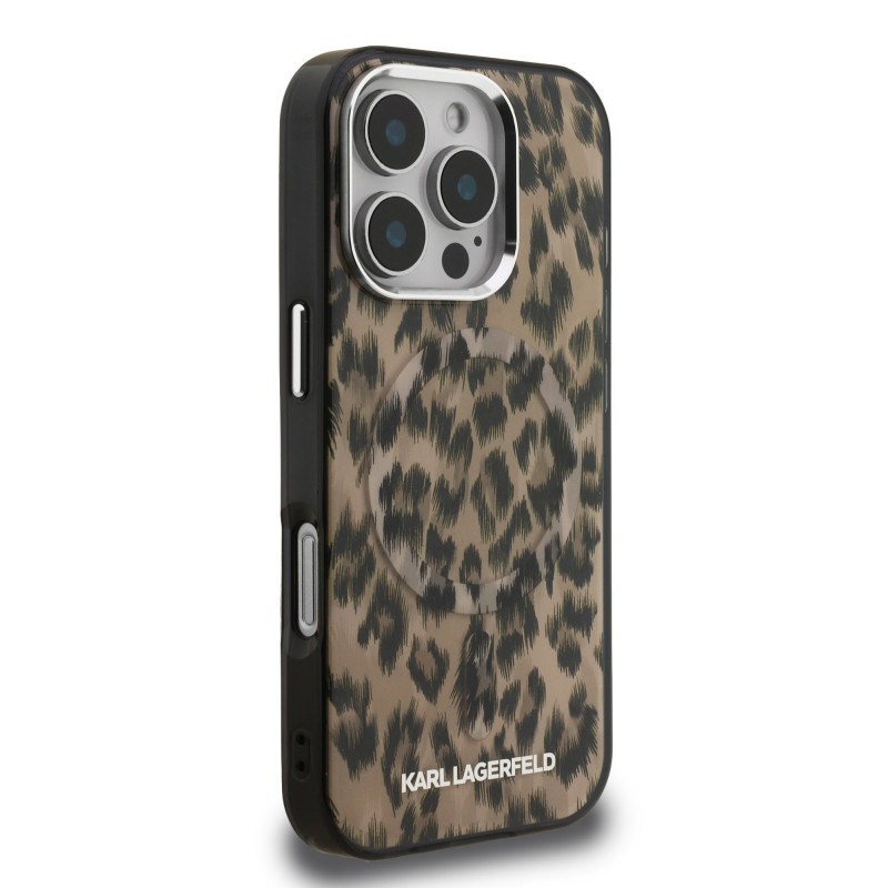Θήκη Karl Lagerfeld IML Leopard MagSafe Case Apple iPhone 16 Pro Max (6.9") Brown