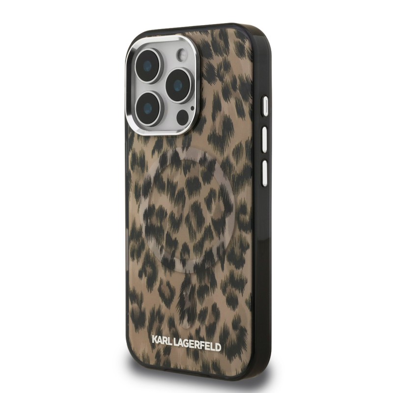 Θήκη Karl Lagerfeld IML Leopard MagSafe Case Apple iPhone 16 Pro Max (6.9") Brown