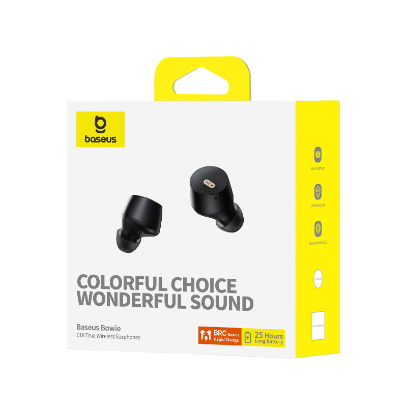 Ακουστικά Bluetooth Baseus Bowie E18 True Wireless Earphones Cosmic Black