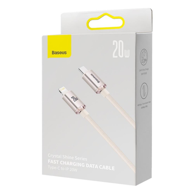 Καλώδιο Φόρτισης Baseus Crystal Shine Type-C to Lightning Cable 20W 1,2 m Pink (CAJY001304)