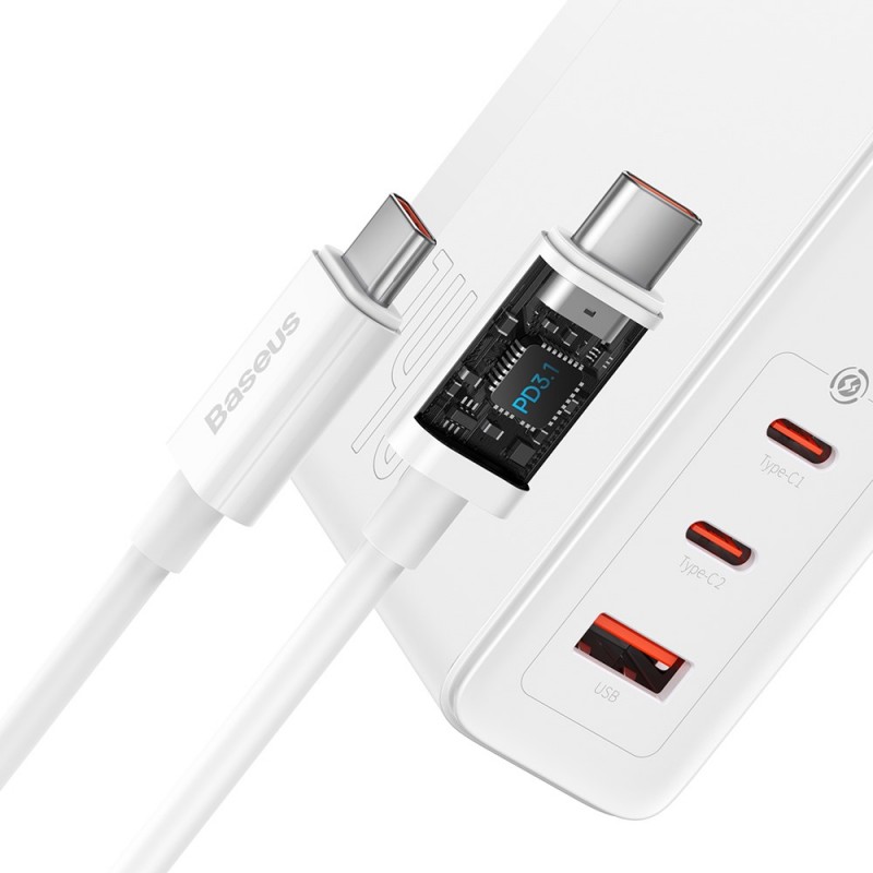 Φορτιστής Ταξιδίου GaN5 Pro 140W 2x USB-C 1x USB & Kαλωδιο Type-C 240W White Φορτιστής Ταξιδίου GaN5 Pro 140W 2x USB-C 1x USB & Kαλωδιο Type-C 240W White