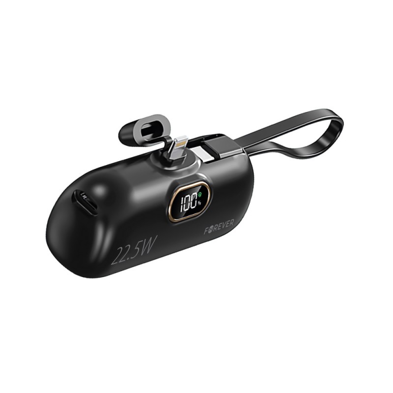 Εξωτερική Μπαταρία Forever Mini PowerBank MTB-100 22.5W 5000 mAh & Lightning Cable Black Εξωτερική Μπαταρία Forever Mini PowerBank MTB-100 22.5W 5000 mAh & Lightning Cable Black