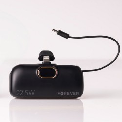 Εξωτερική Μπαταρία Forever Mini PowerBank MTB-100 22.5W 5000 mAh & Lightning Cable Black Εξωτερική Μπαταρία Forever Mini PowerBank MTB-100 22.5W 5000 mAh & Lightning Cable Black