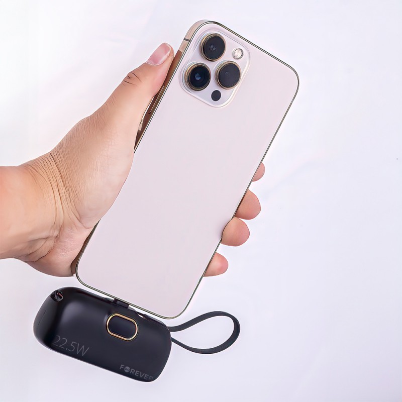 Εξωτερική Μπαταρία Forever Mini PowerBank MTB-100 22.5W 5000 mAh & Lightning Cable Black Εξωτερική Μπαταρία Forever Mini PowerBank MTB-100 22.5W 5000 mAh & Lightning Cable Black