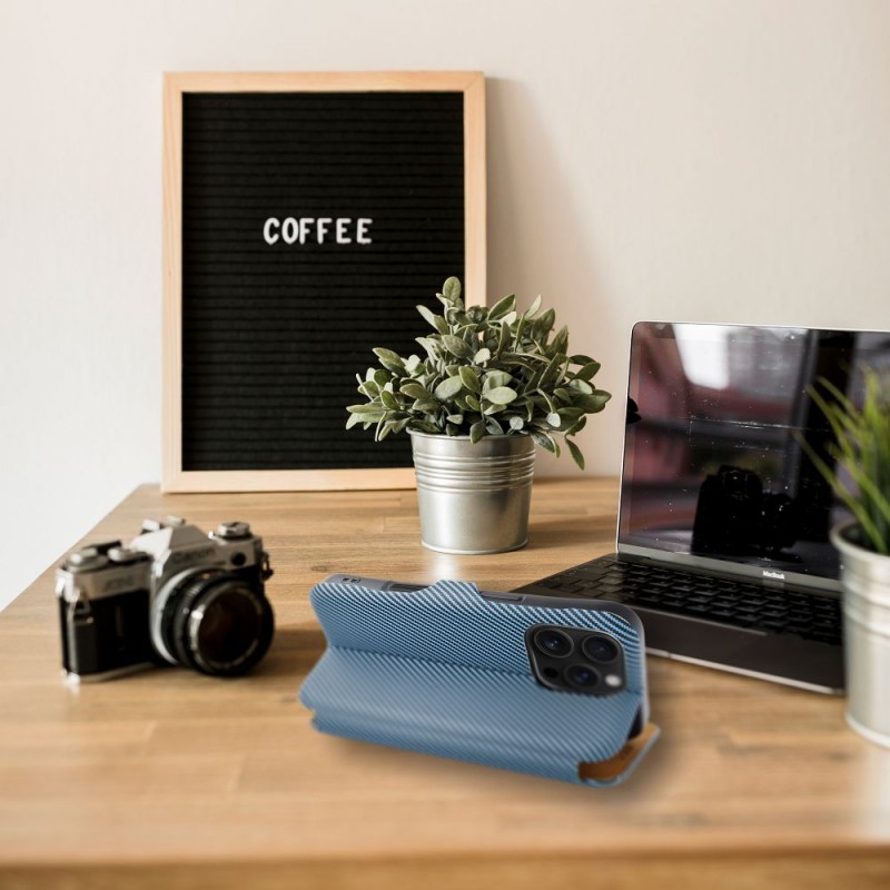 Θήκη Folio Side Magnet Book Case Apple iPhone 16 (6.1") Blue