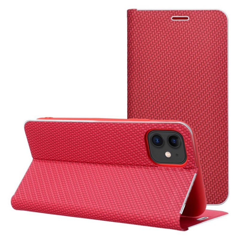 Θήκη Luna Book Carbon Case Apple iPhone 16 (6.1") Red