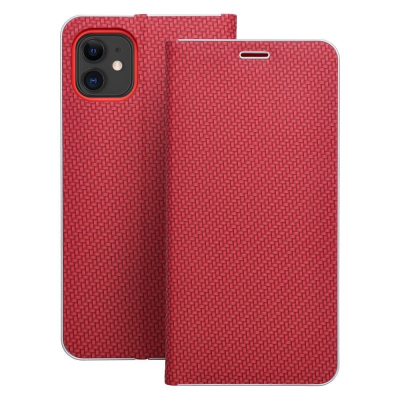 Θήκη Luna Book Carbon Case Apple iPhone 16 (6.1") Red